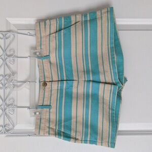 GAP Short Shorts  Hot Pants Turquoise and Tan Stripe Size 4